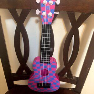 16 inches Pink and Blue Checked Ukulele